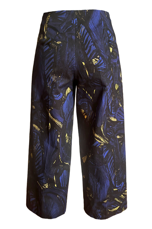 Culottes dunkelblau mit gelb