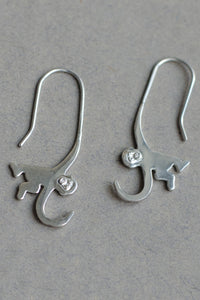 Monkey Earrings Silver Alicia Huizar