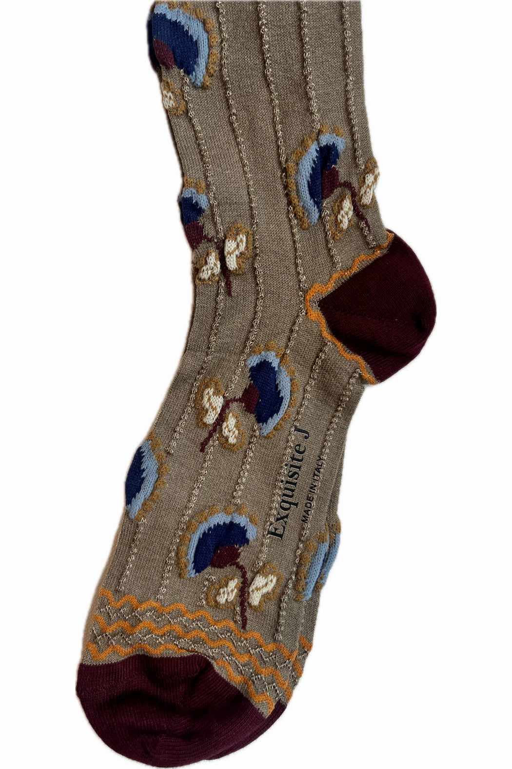 Socken mit Blumen und Perlmuster - Exquisite J