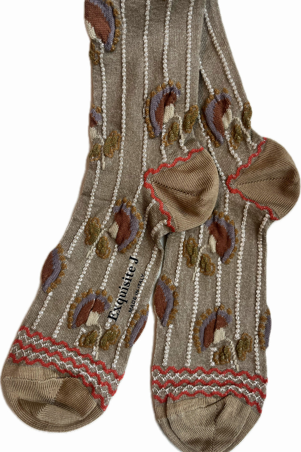 Socken mit Blumen und Perlmuster - Exquisite J