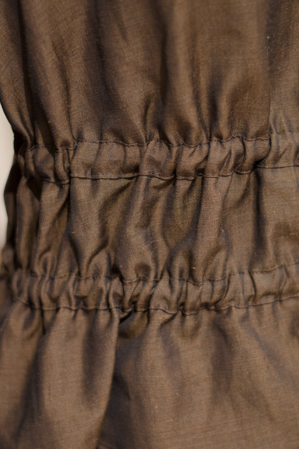 Blouse Ruffled Waist  Shimmering Brown M