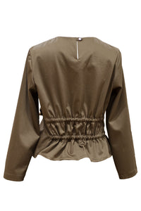 Blouse Ruffled Waist Green