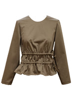 Laden Sie das Bild in den Galerie-Viewer, Blouse Ruffled Waist Green