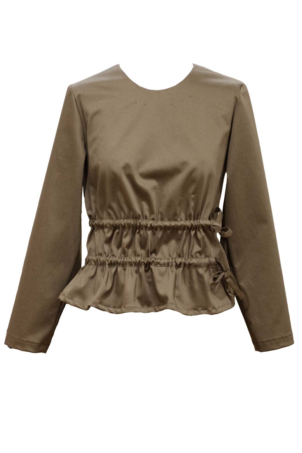 Blouse Ruffled Waist Green