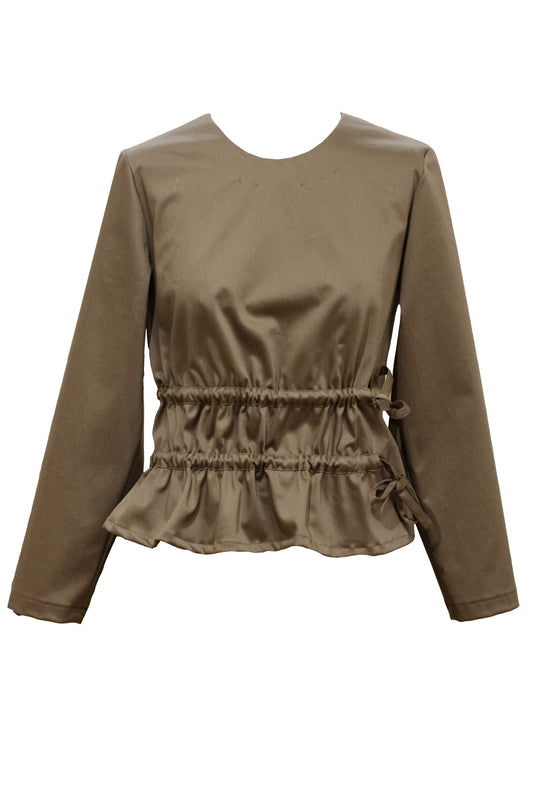 Blouse Ruffled Waist Green