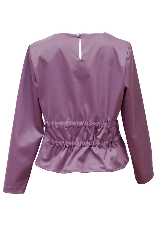 Blouse Ruffled Waist Purple