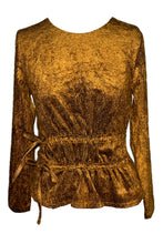 Laden Sie das Bild in den Galerie-Viewer, Kordbluse gold schimmernd