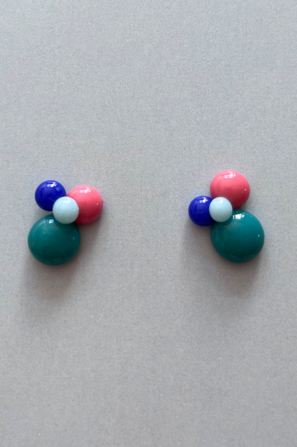 Ohrringe und Ring bunte Tropfen mit grün und blau - BEIRA
