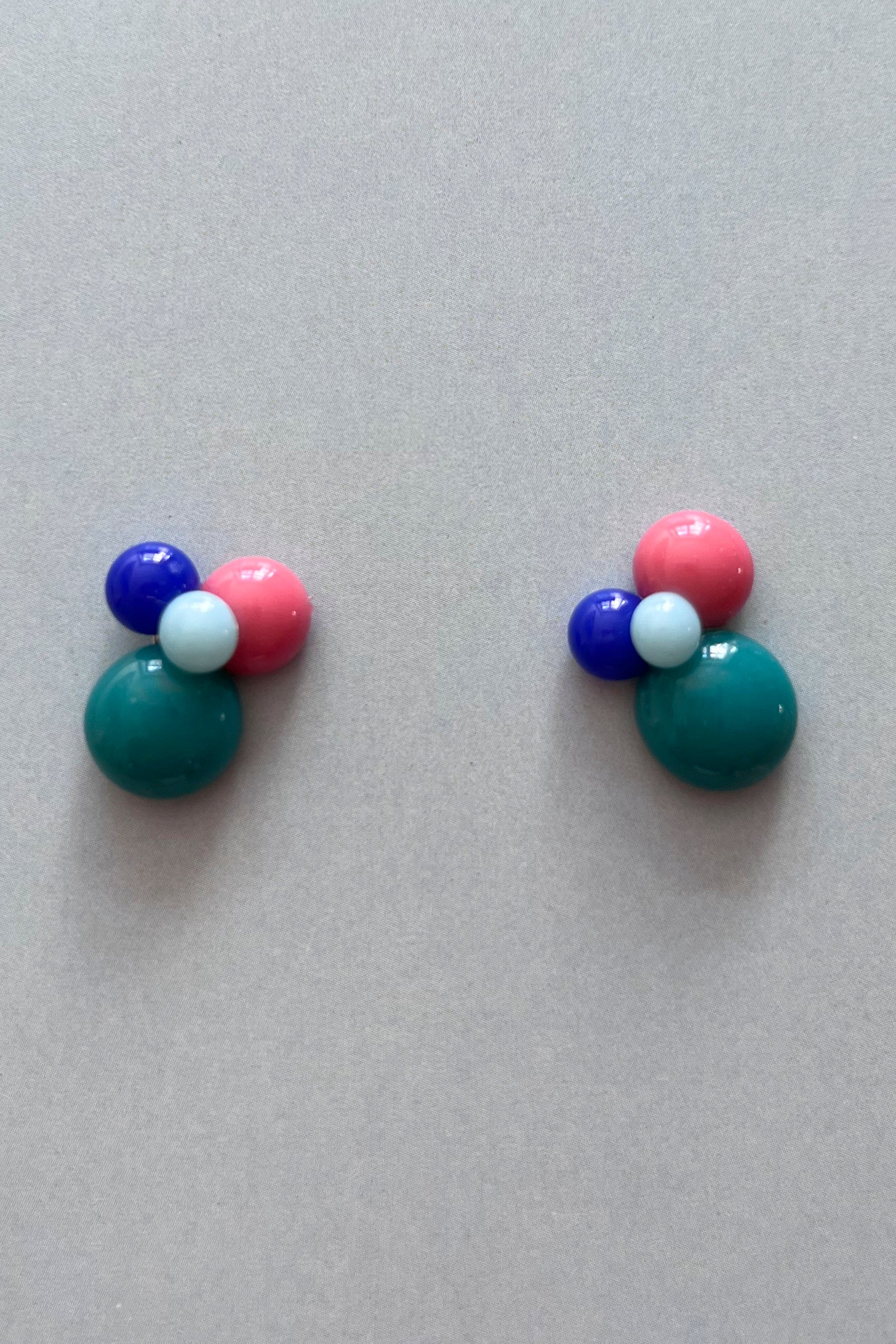 Ohrringe und Ring bunte Tropfen mit grün und blau - BEIRA
