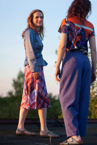 Bundfaltenhose blaue Wolle