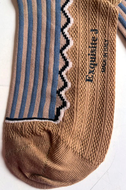 Socken Streifendetail verschiedene Fabrkombinationen - Exquisite J