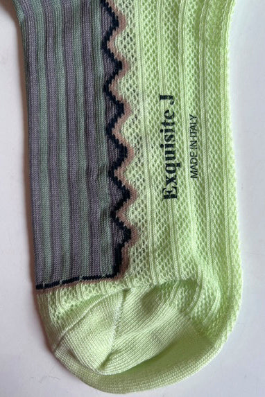 Socken Streifendetail verschiedene Fabrkombinationen - Exquisite J