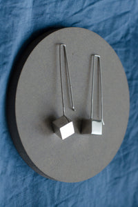 Cube Earrings Silver Alicia Huizar