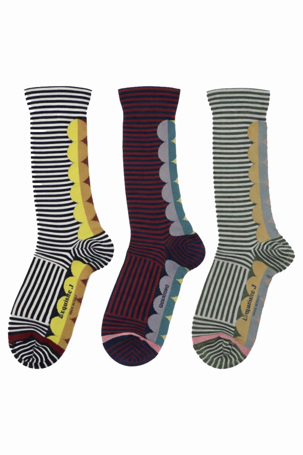 Ringelsocken und Kreise in Kontrastfarben - Exquisite J