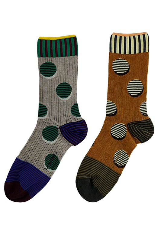 Gepunktete Socken ocker oder grau Exquisite J