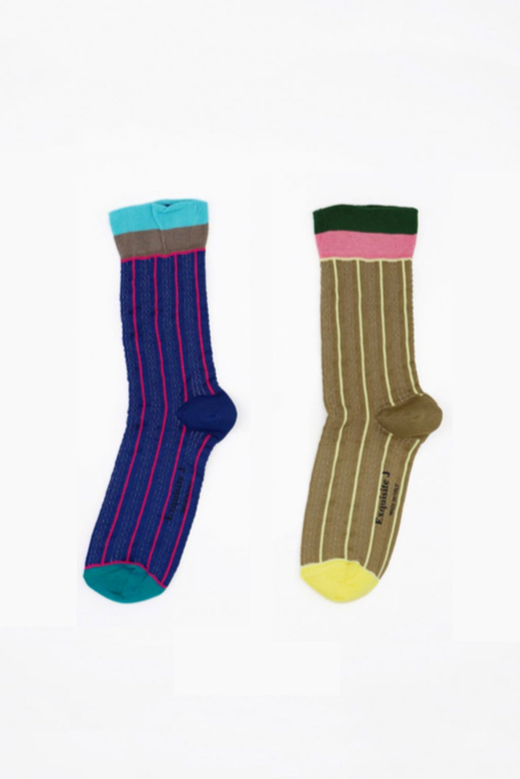 Gestreifte Socken blau oder beige Exquisite J