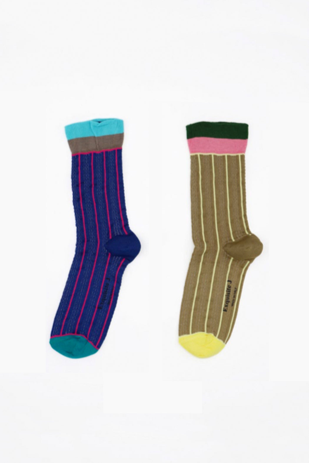 Gestreifte Socken blau oder beige Exquisite J