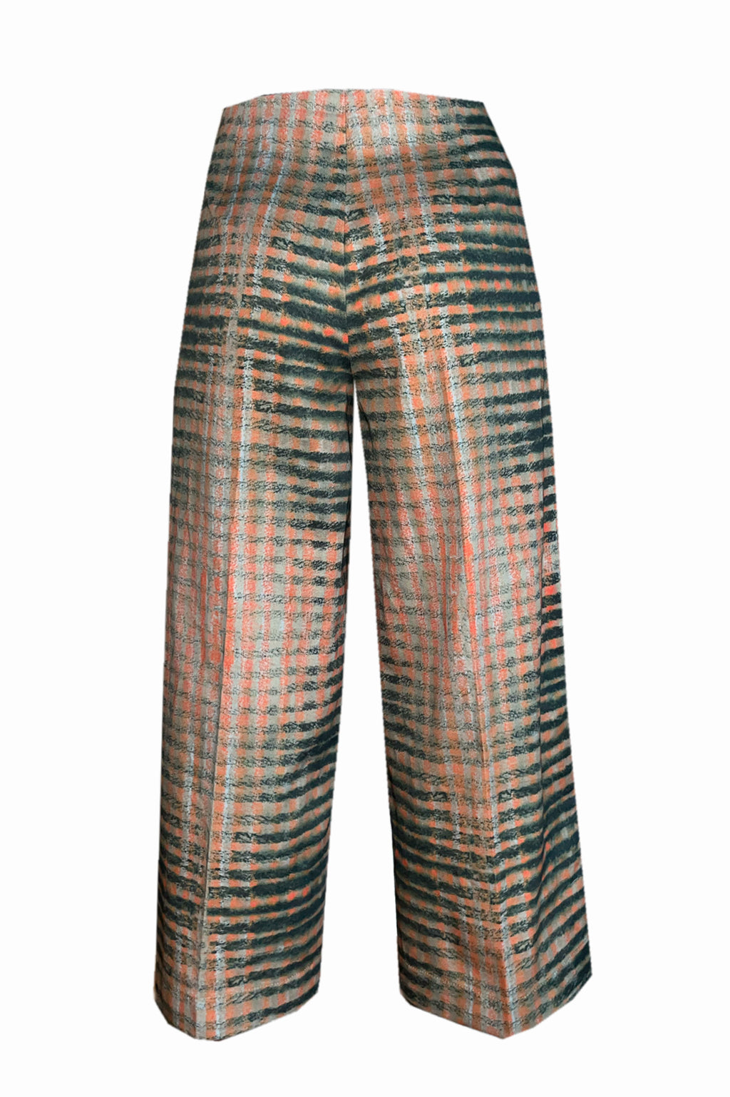 Culottes Karo beige petrol orange