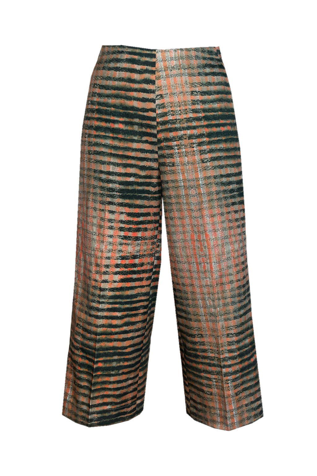 Culottes Karo beige petrol orange