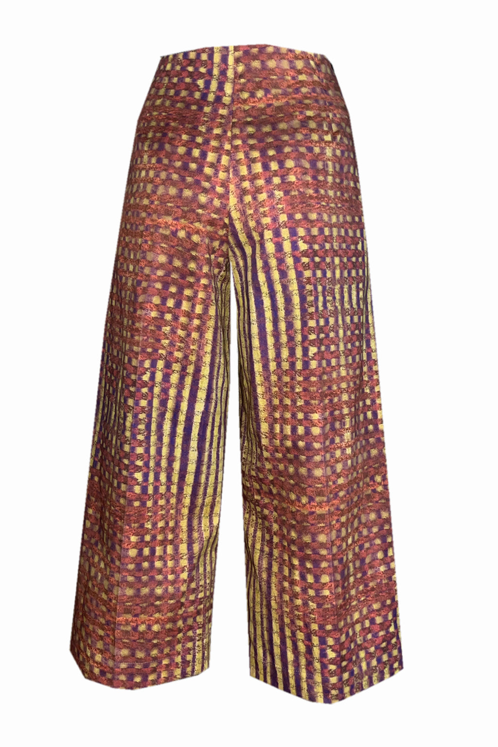 Culottes Karo gelb lila