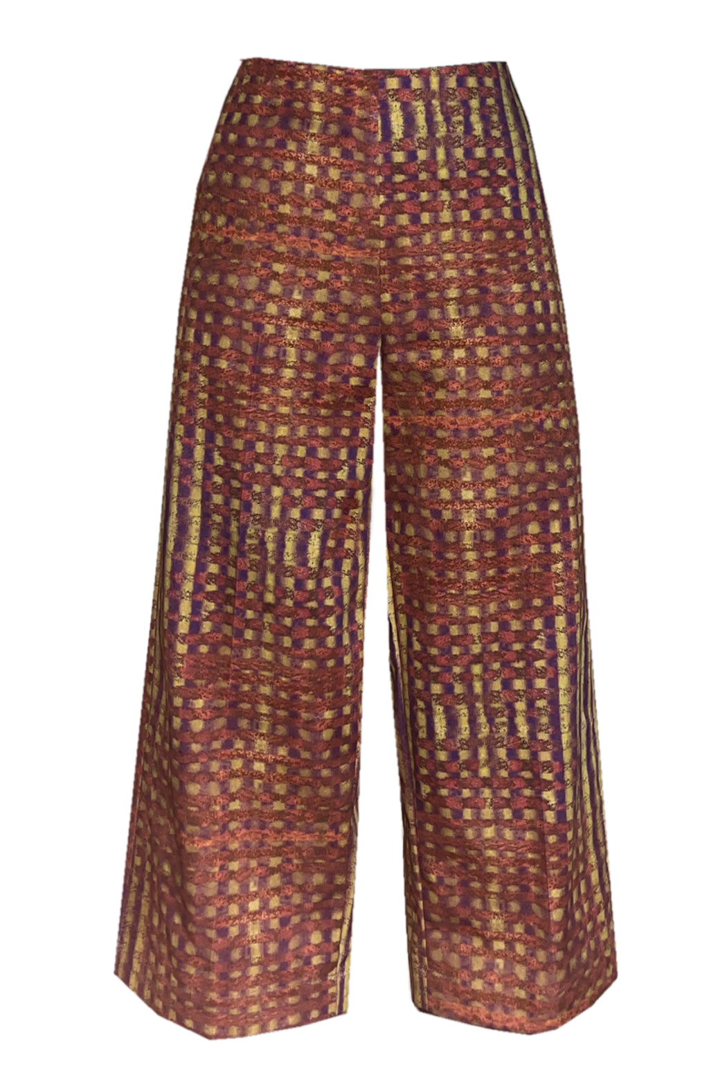 Culottes Karo gelb lila