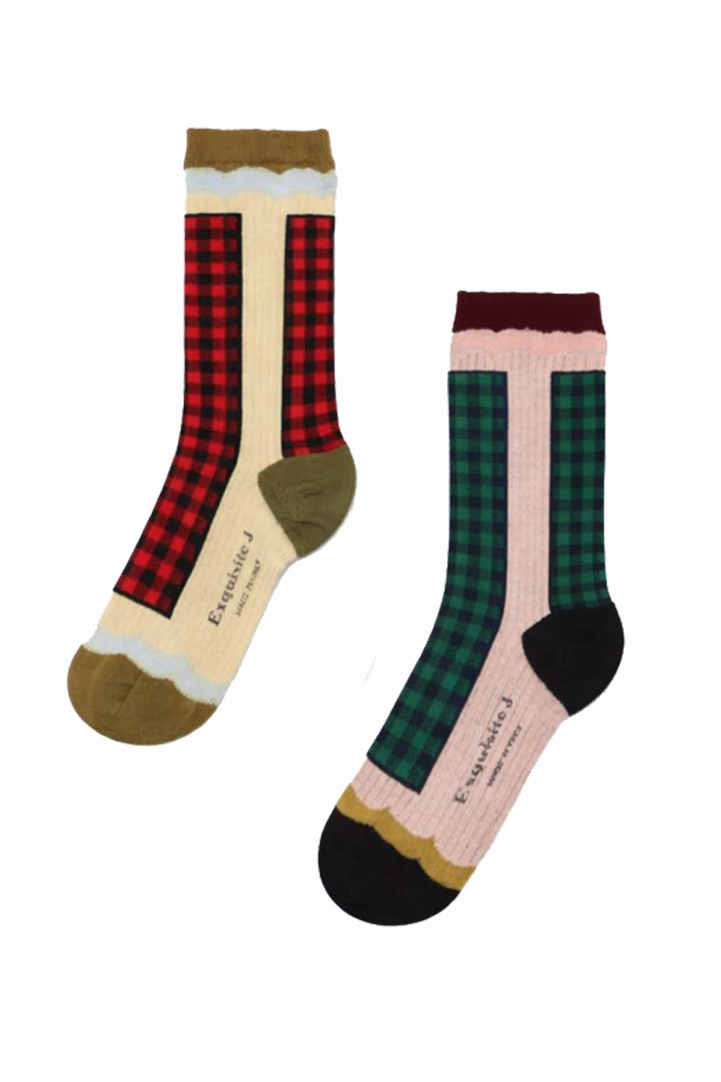 Karierte Socken verschiedene Farben Exquisite J
