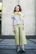 Culottes Leinen Welle gelb