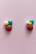 Ohrringe, Brosche, Ring bunte Tropfen mit Gelb - BEIRA
