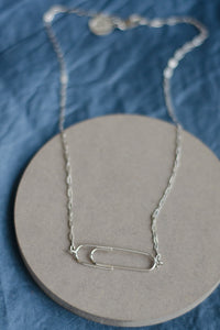 Paper Clip Silver Necklace Alicia Huizar