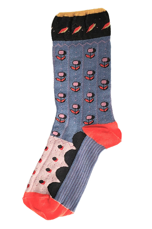 Blau rot gemusterte Socken Exquisite J