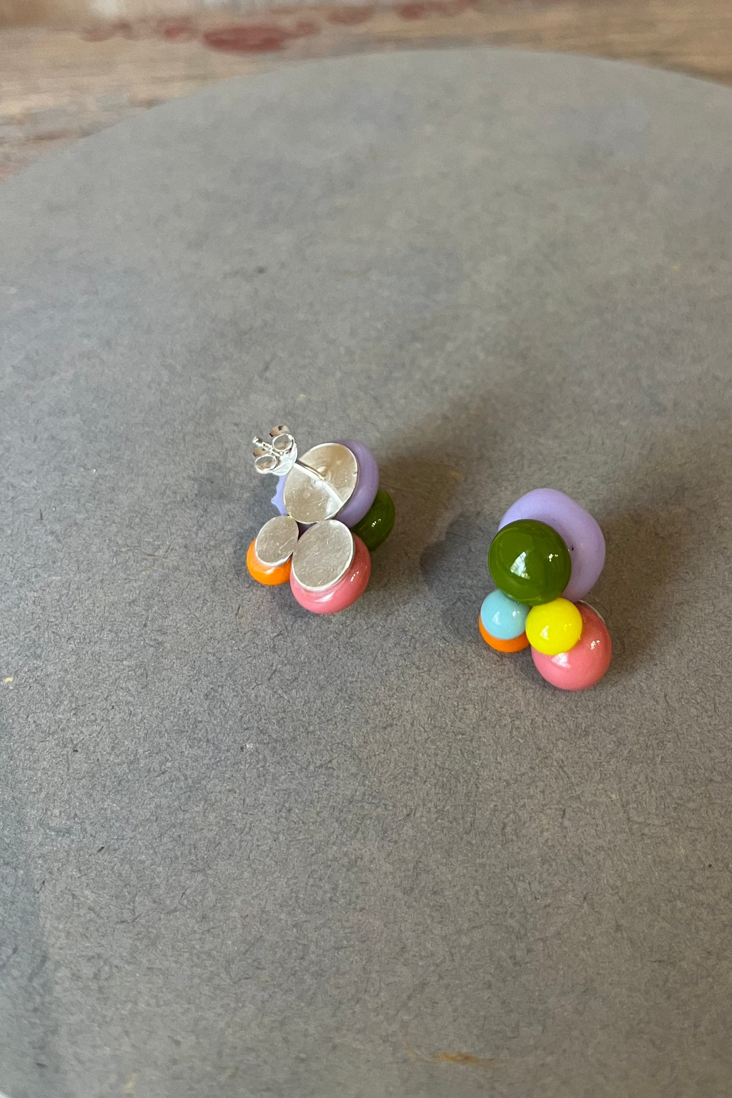 Ohrringe bunte Tropfen mit rosa und gelb - BEIRA