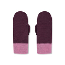 Laden Sie das Bild in den Galerie-Viewer, Fäustlinge rot, kobaldblau und dunkellila - Merinowolle Handschuhe von Wolvis
