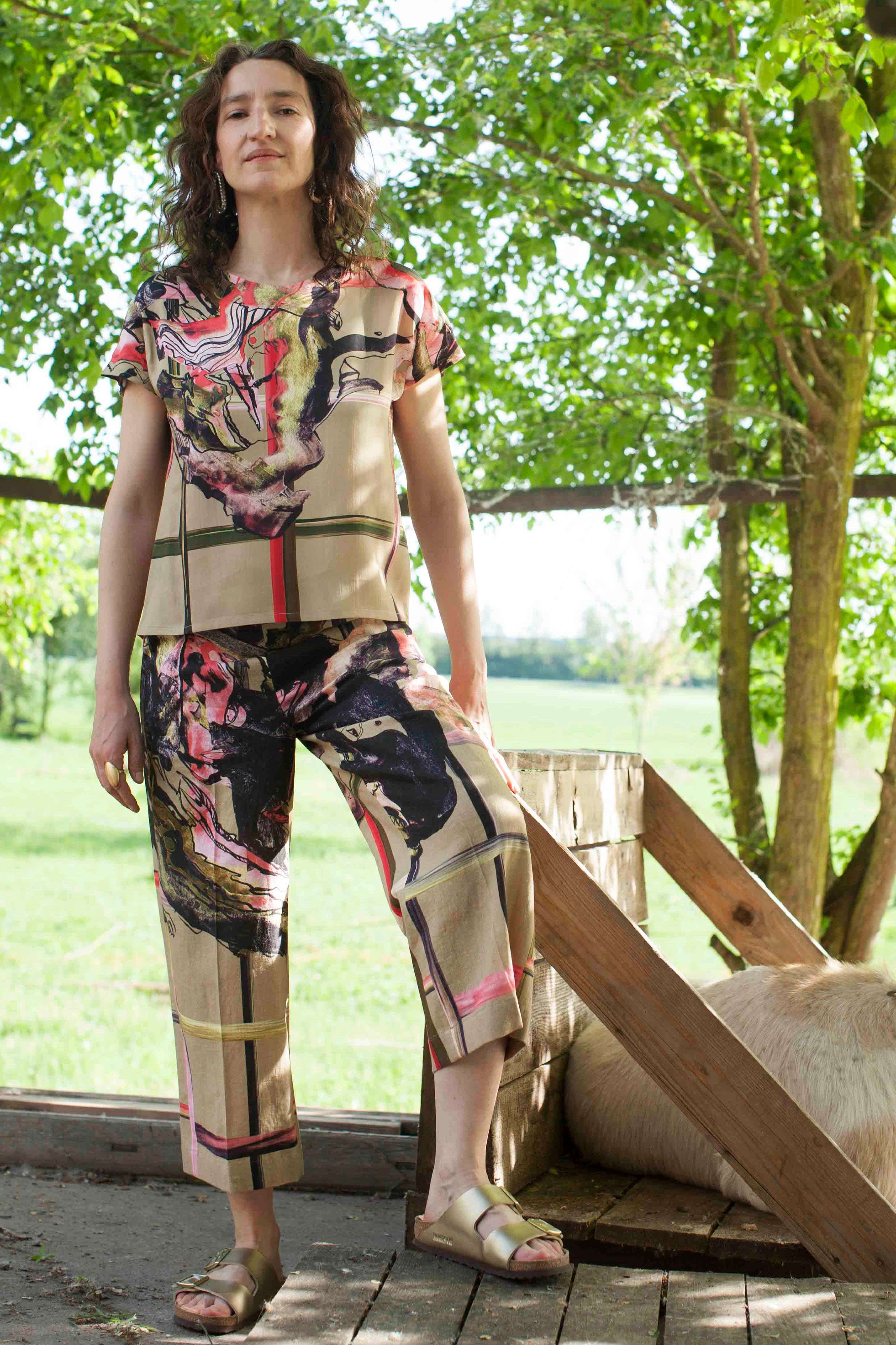 Culottes Beige wilde Malerei