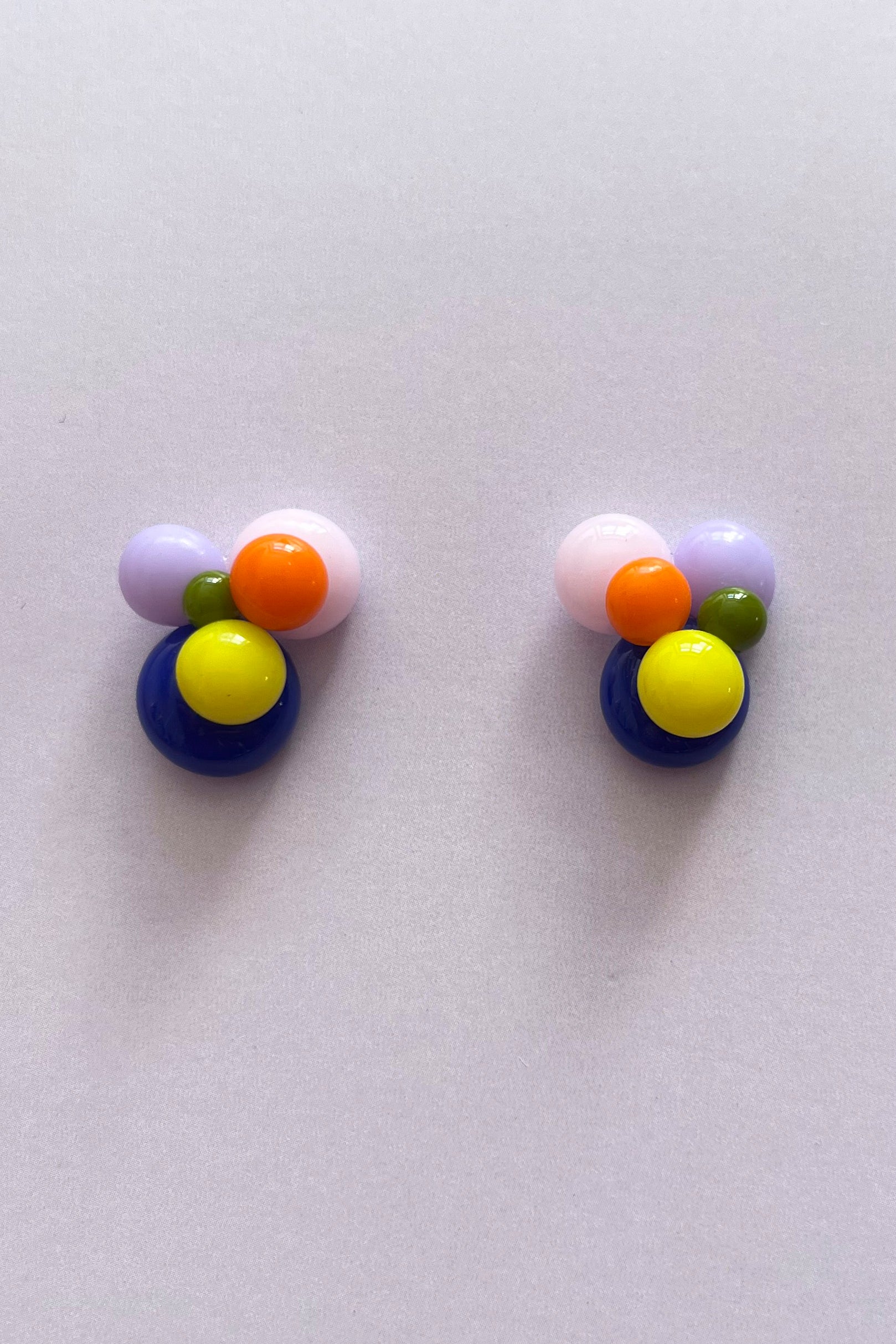 Ohrringe und Ring bunte Tropfen mit blau und gelb - BEIRA
