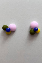 Laden Sie das Bild in den Galerie-Viewer, Ohrringe und Ring bunte Tropfen mit blau und gelb - BEIRA