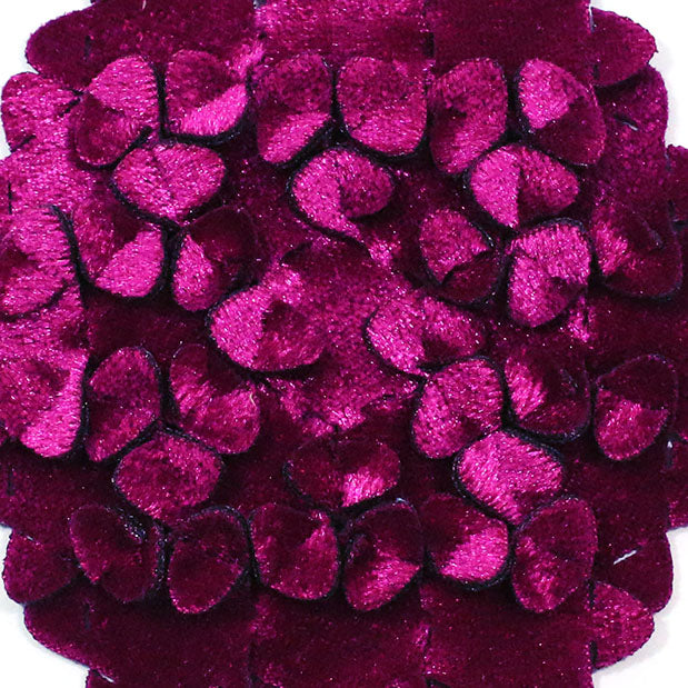 Runde Stoffohrringe verschiedene Farben an Silberkette - Minis on a chain - IRIS NIJENHUIS