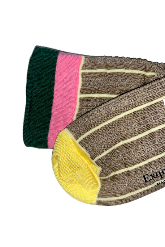 Gestreifte Socken blau, beige oder weiß Exquisite J