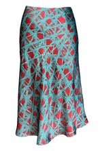 Laden Sie das Bild in den Galerie-Viewer, Schrägschnitt Rock grün-beige