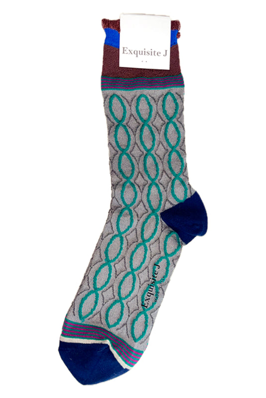 gemusterte Socken grau grün oder weiß rot Exquisite J