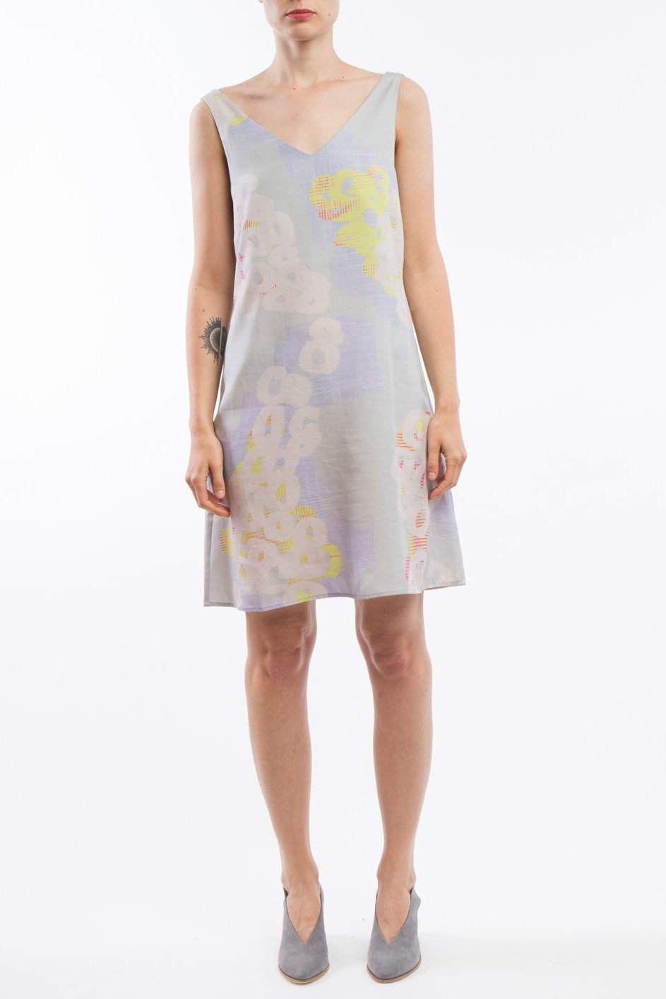 V-neck Dress Grey