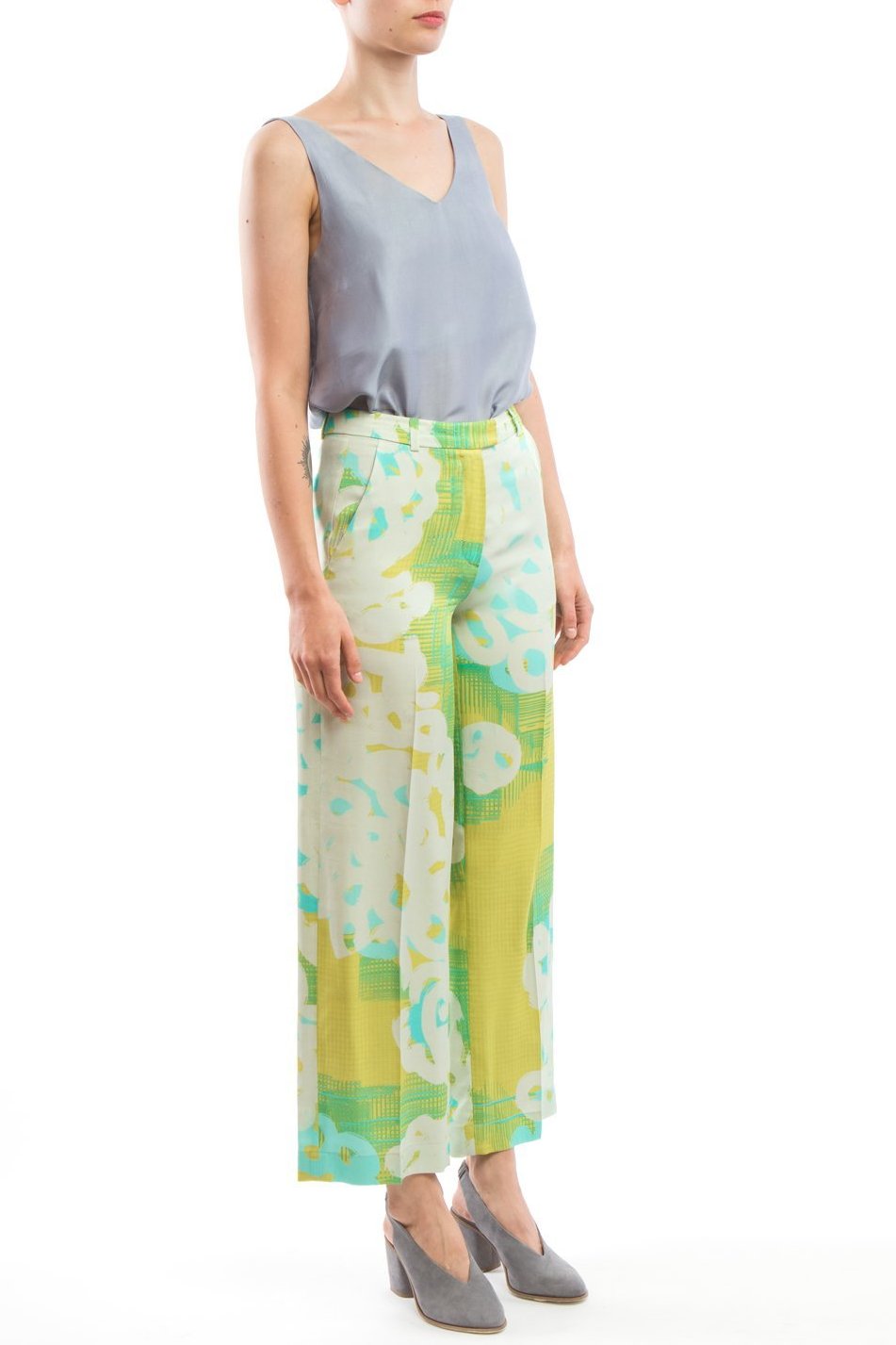 Wide Pants Yellow Print