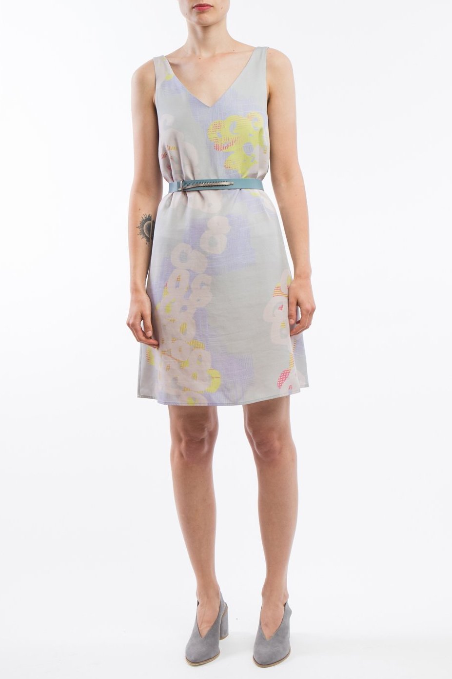 V-neck Dress Grey