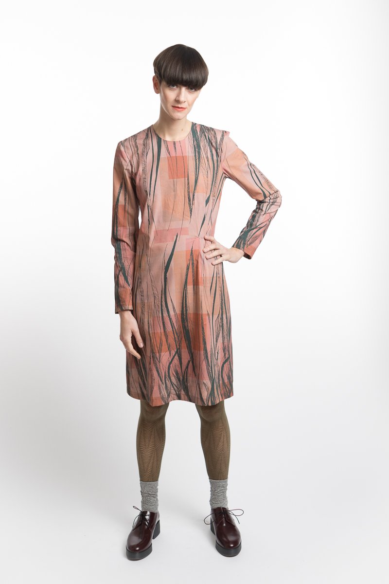 Dress with Feather Print