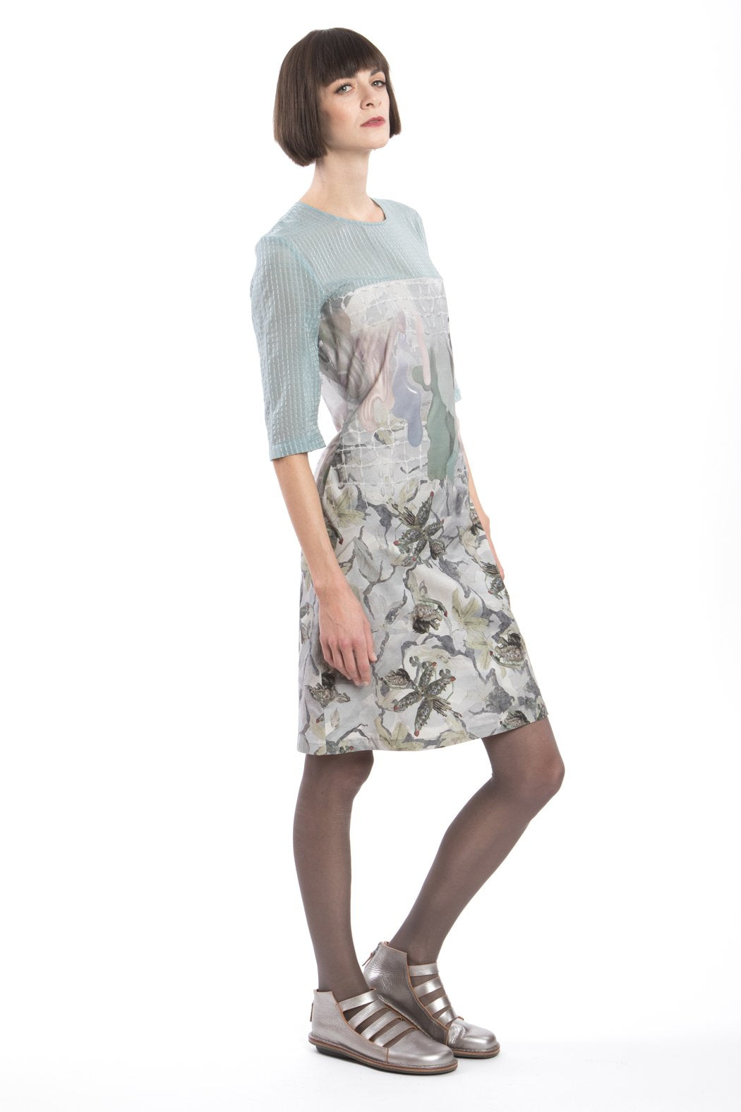 Slim Dress Grey-Blue