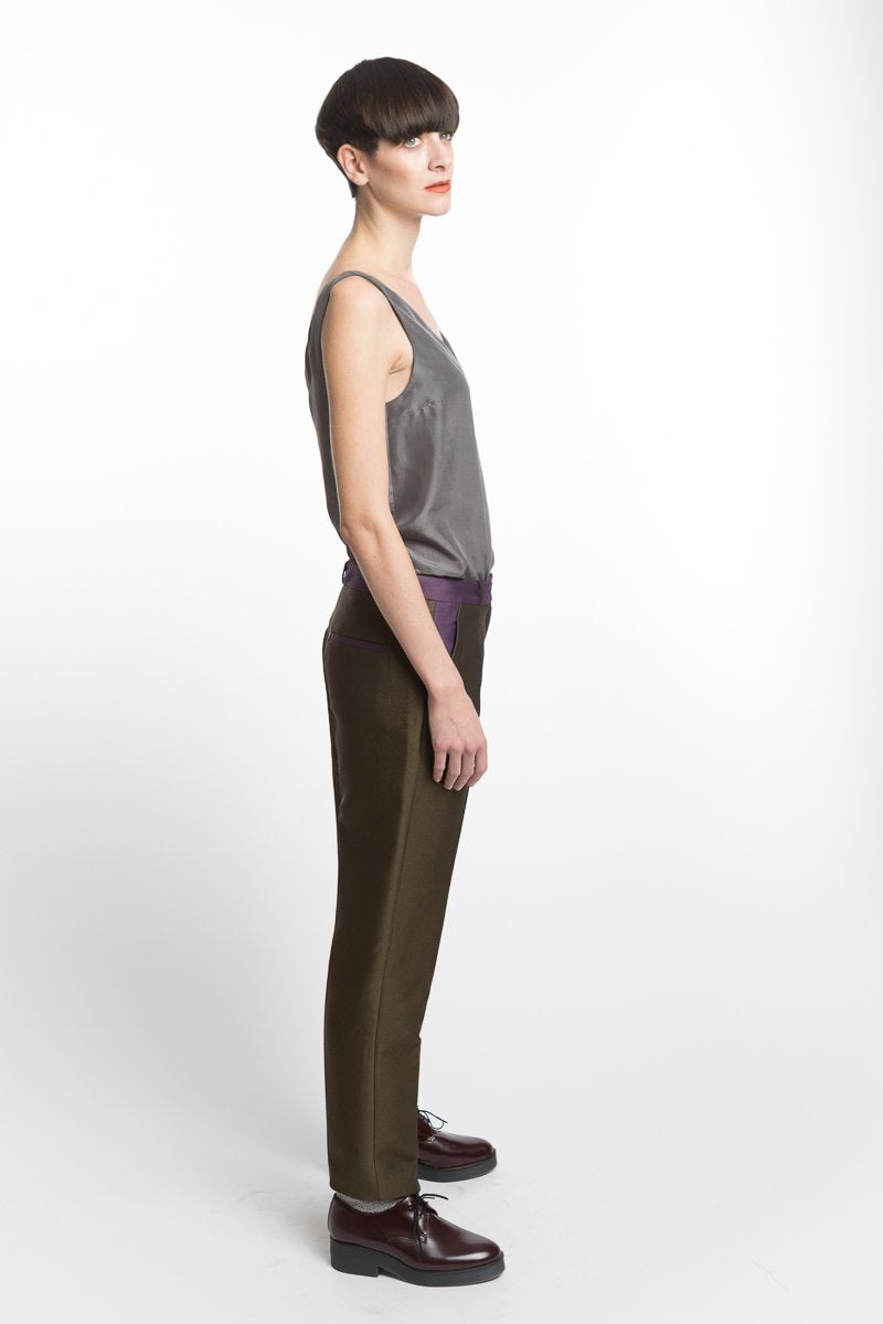 V-neck Grey Silk