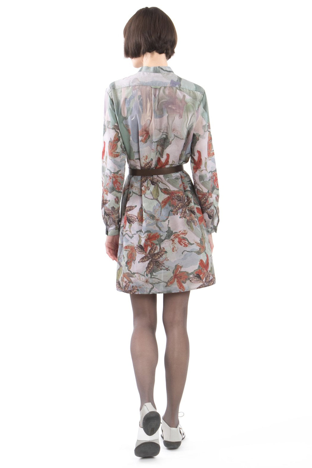 Shirt Dress Flower Red