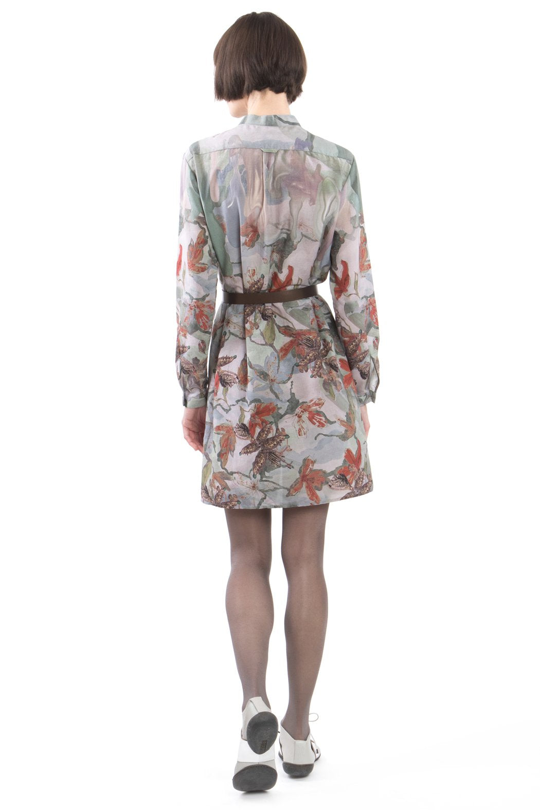 Shirt Dress Flower Red