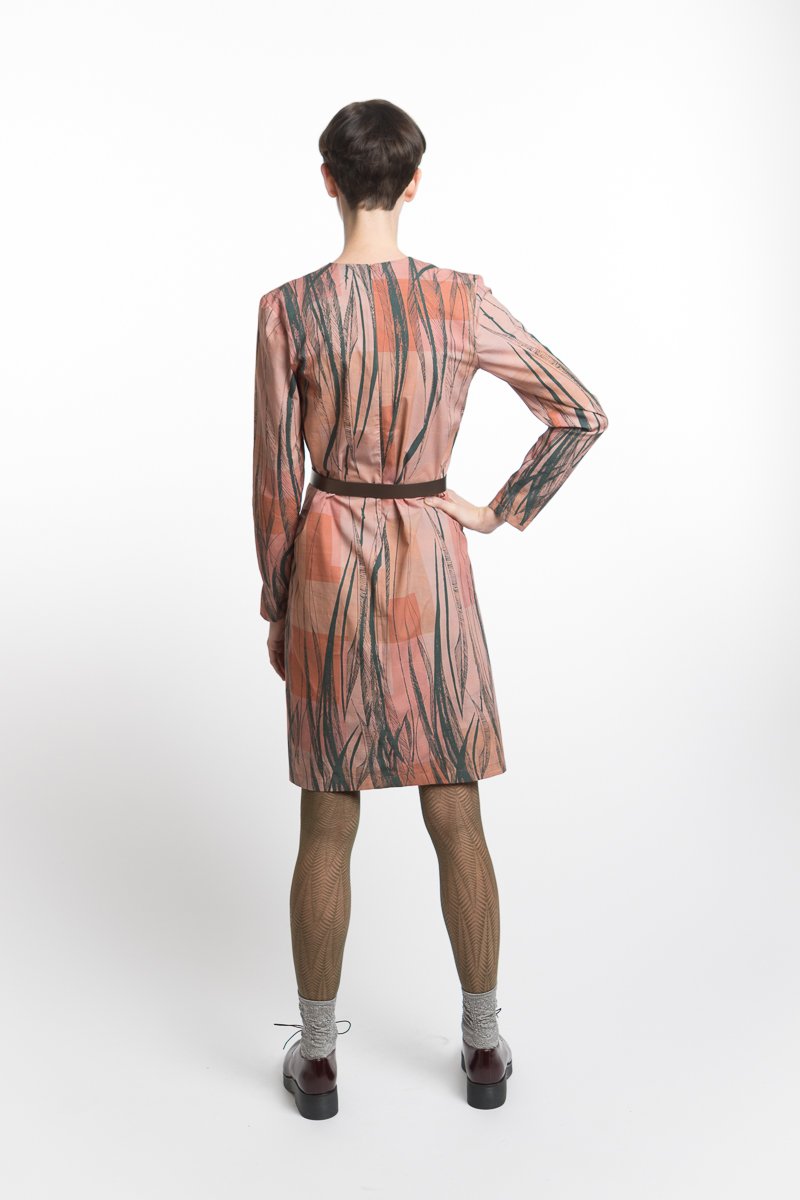 Dress with Feather Print