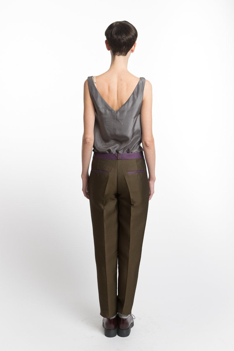 Trousers Slim Green Purple