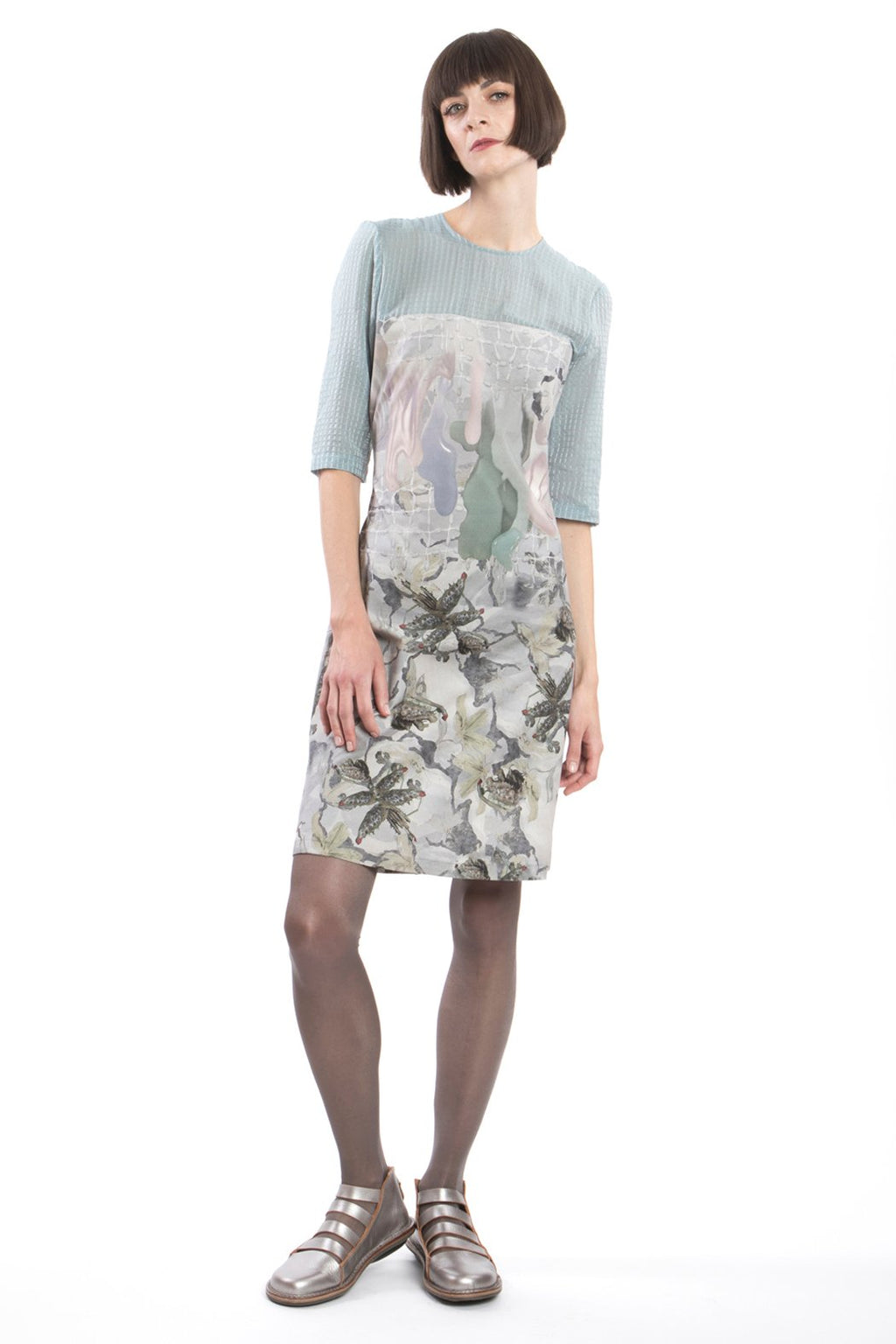 Slim Dress Grey-Blue